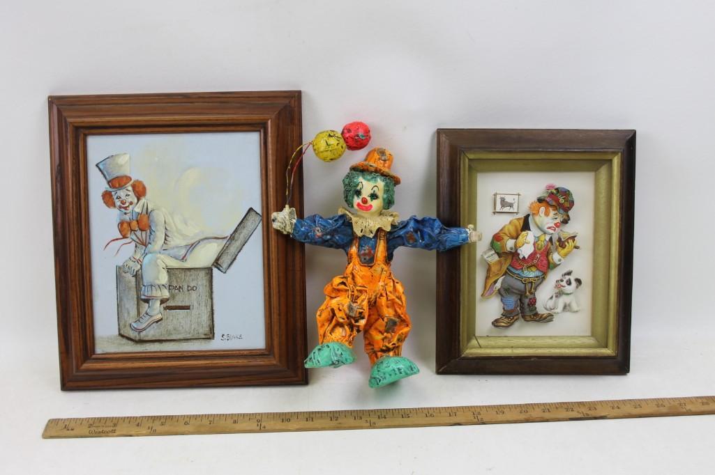 Clown Painting and Figuring Lot (1 of 7)