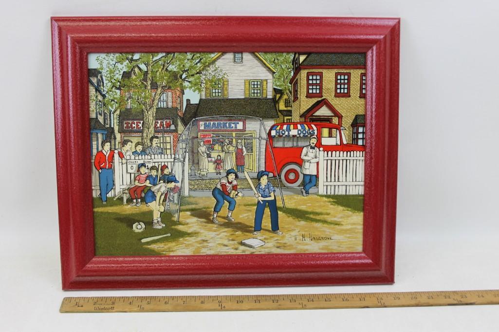 Framed Hargrove Print Baseball Scene (1 of 3)