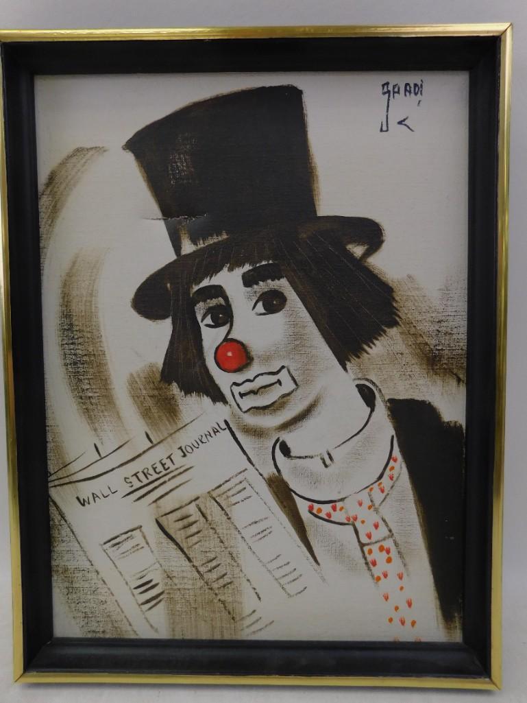 Original Clown Painting - Signed Gardi (1 of 4)