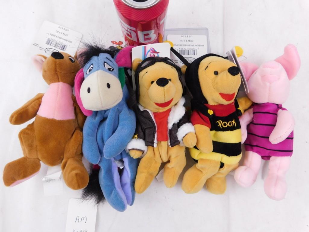 Lot of Bean Bag Plush Disney Including Winnie the Pooh: Lot of Bean Bag Plush Disney Including Winnie the Pooh #3 Includes everyone's favorite Eeyore, Piglet and Roo Please Note: This item will have sales tax if picked up or delivered within Illinois unles