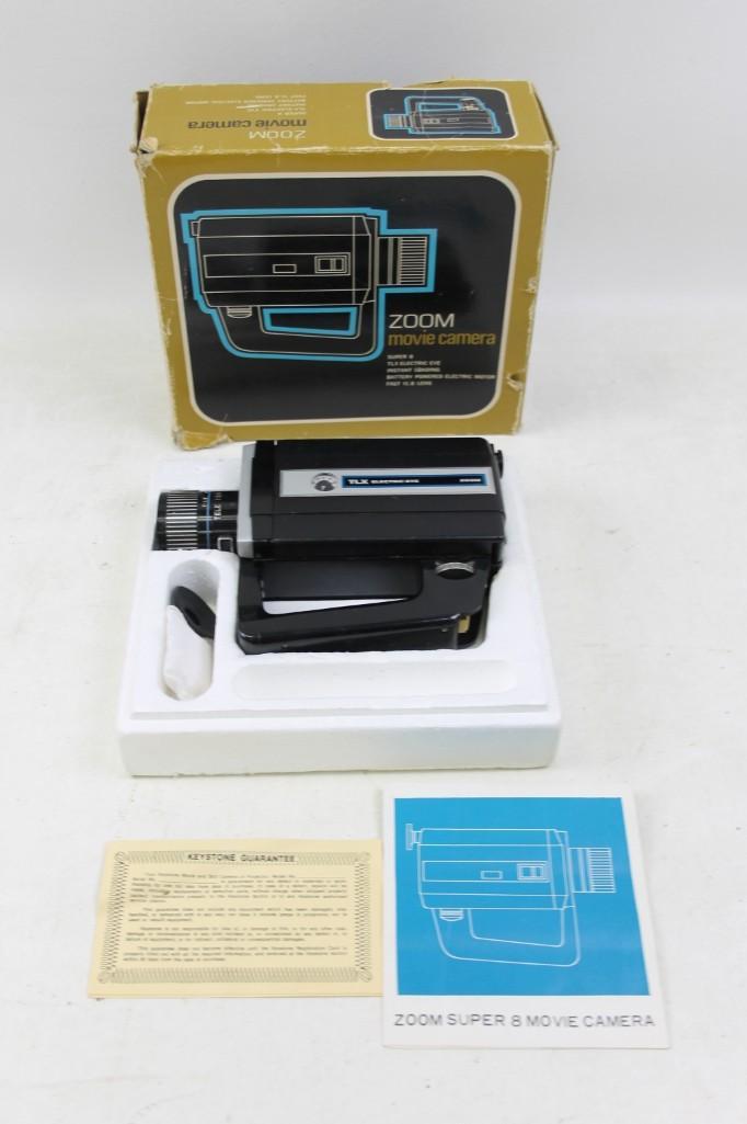 Super 8 Zoom Movie Camera with box: Keystone Zoom Super 8 Zoom Movie Camera with box Model 812