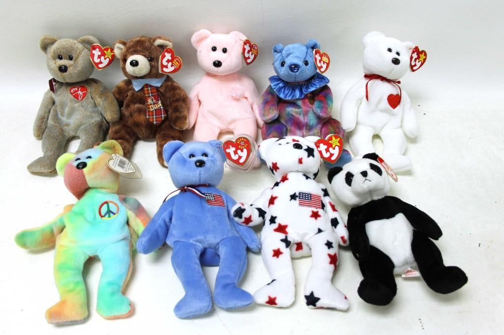 Lot of 9 Beanie Baby Bears with Original Tags: Lot of 9 Beanie Baby Bears with Original Tags