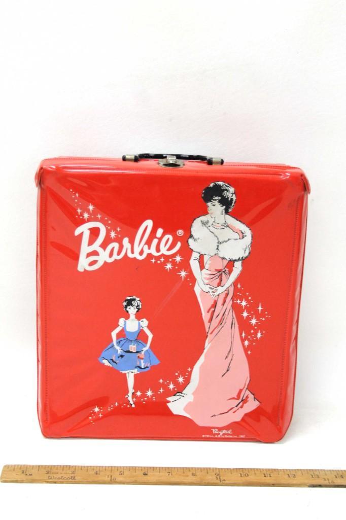 Vintage Red Mattel Barbie Case with Doll and Outfits (1 of 6)