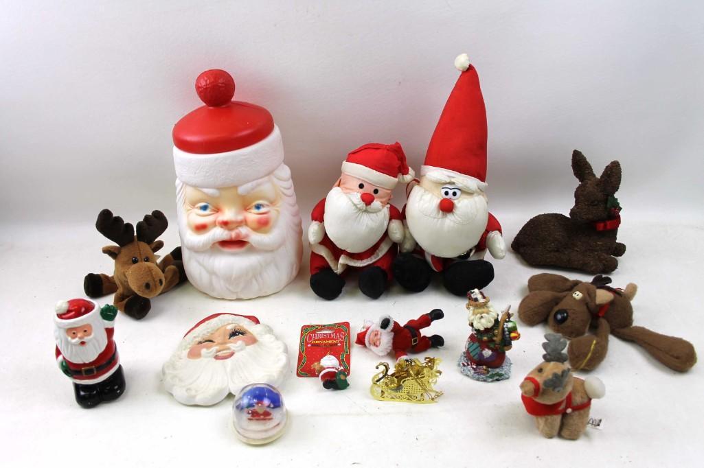 Lot of Christmas Decor incl Empire Blow Mold Santa (1 of 5)