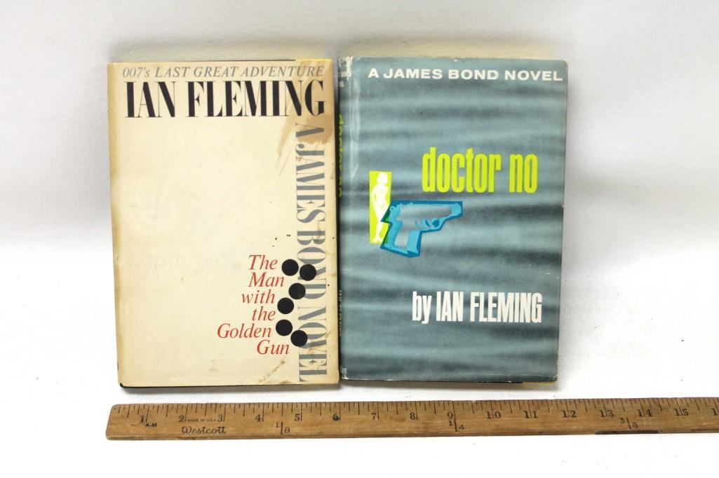Lot of 2 James Bond Books incl Dr No and The Man with: Lot of 2 James Bond Books incl Dr No (1958) and The Man with The Golden Gun (1965) . Both are hardcover
