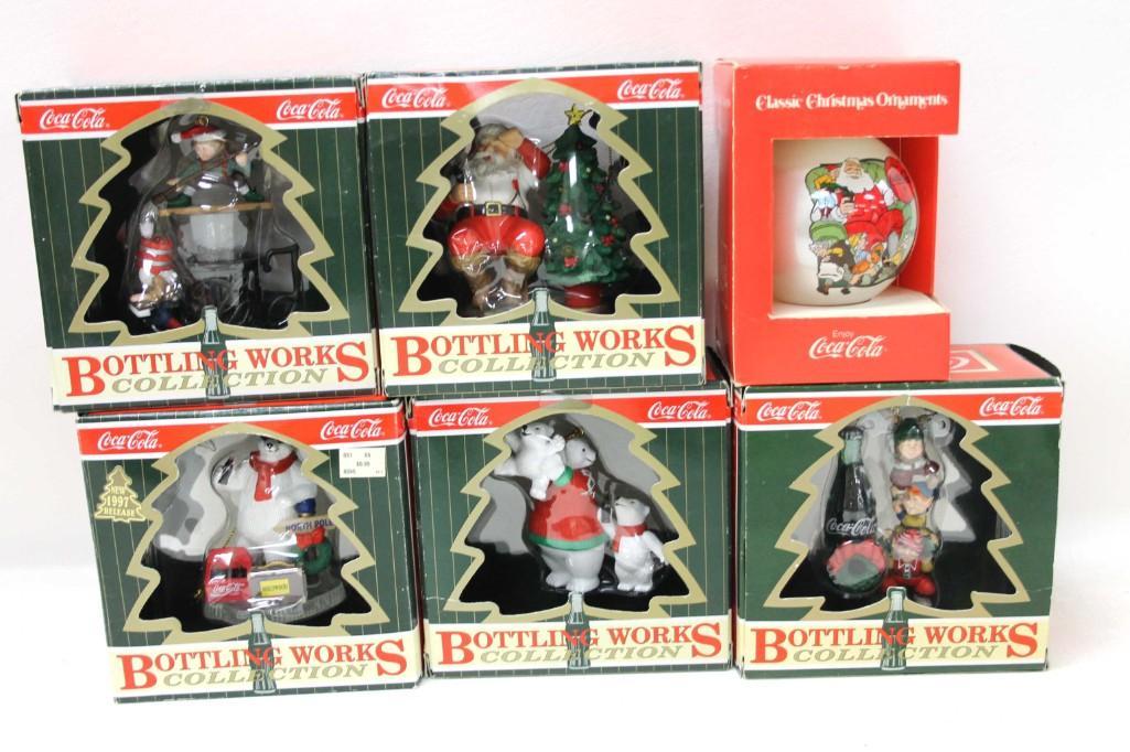 Lot of 6 Coca Cola Christmas Ornaments incl 5 Bottling (1 of 4)