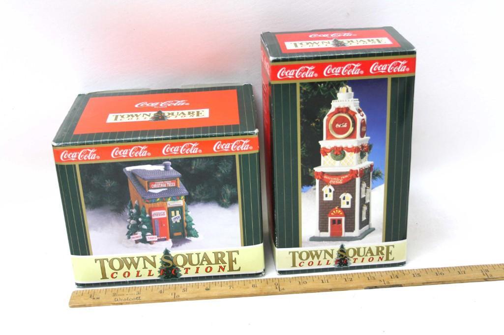 2 Coca Cola Town Square Christmas Items incl Town Clock (1 of 4)