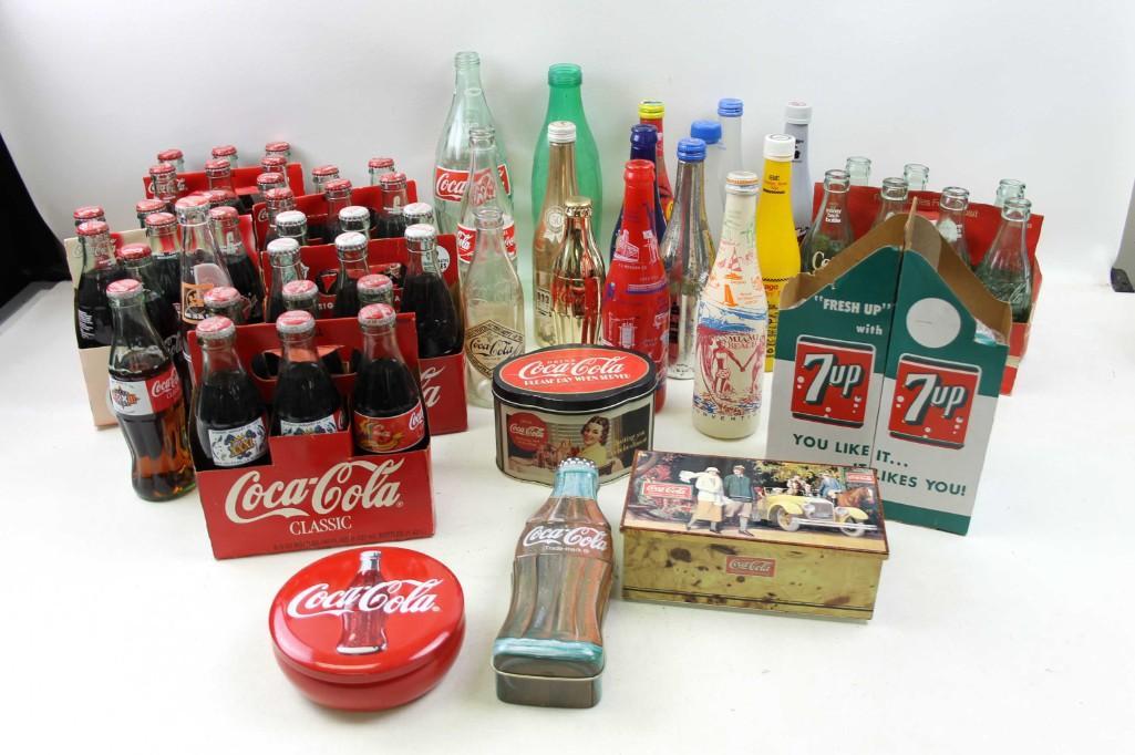 Soda Lot incl Coca Cola , 7-Up Etc Bottles , Tins, etc (1 of 5)