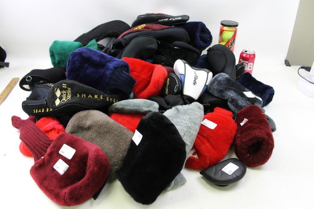 Lot of Golf Club Covers , etc: Lot of Golf Club Covers . etc