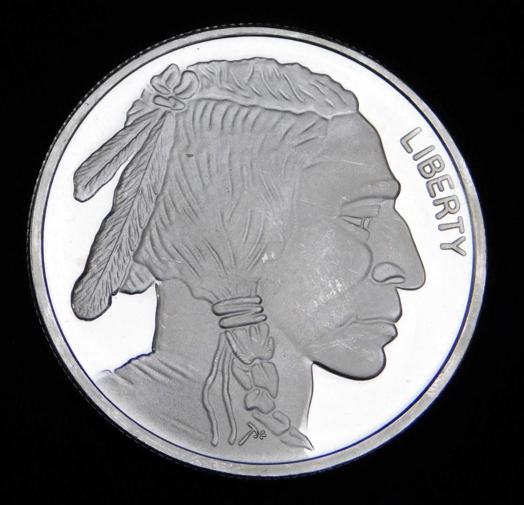BU Indian Head Buffalo Silver Round 1 oz .999 Fine (1 of 2)