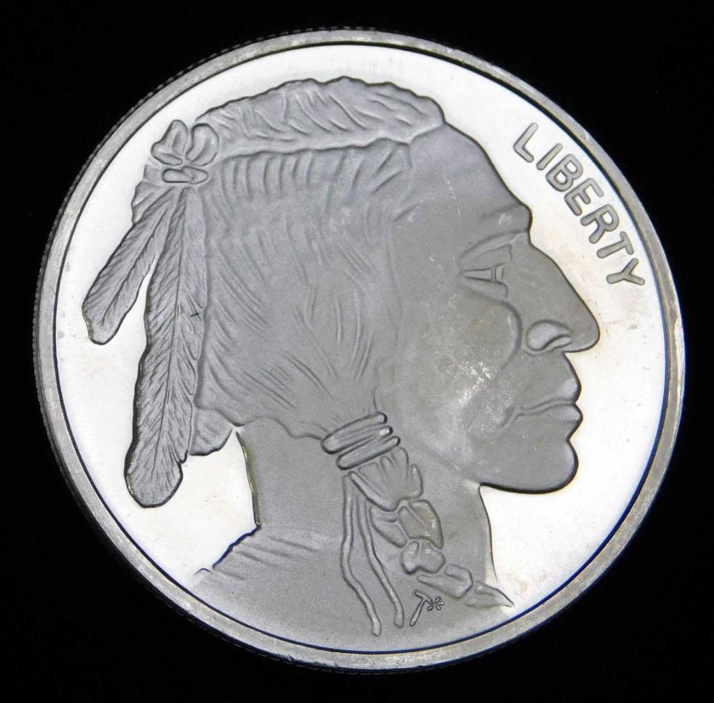 BU Indian Head Buffalo Silver Round 1 oz .999 Fine (1 of 2)