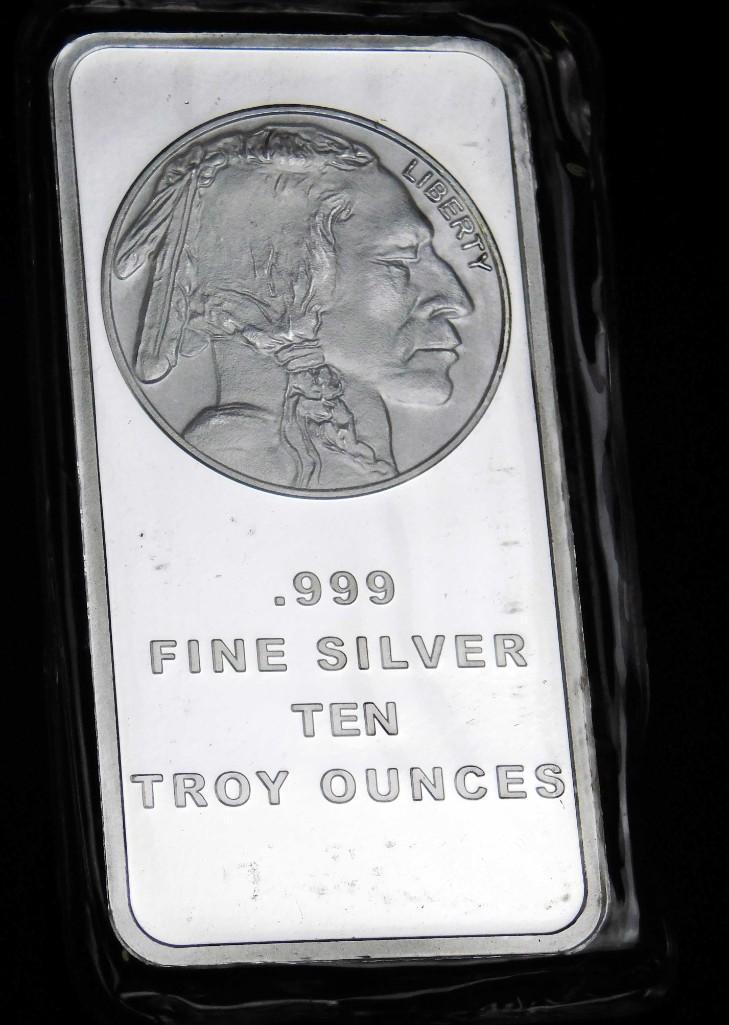 10 Ounce Silver Bar Indian Head Buffalo Design (1 of 2)