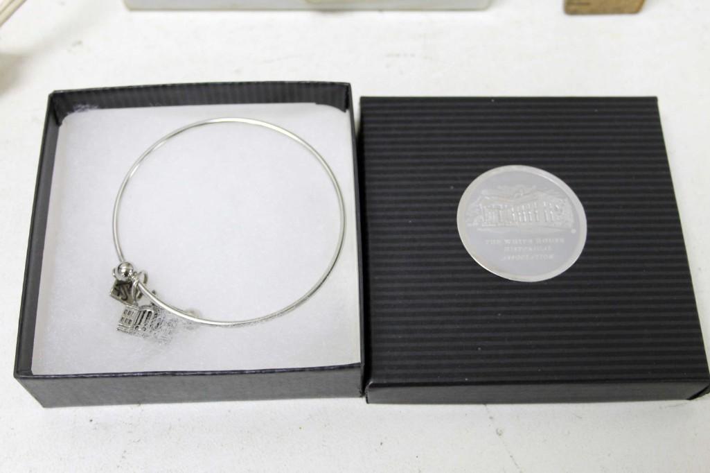 White House Historical Association 3" Bangle with Charm: White House Historical Association 3" Bangle with Charm