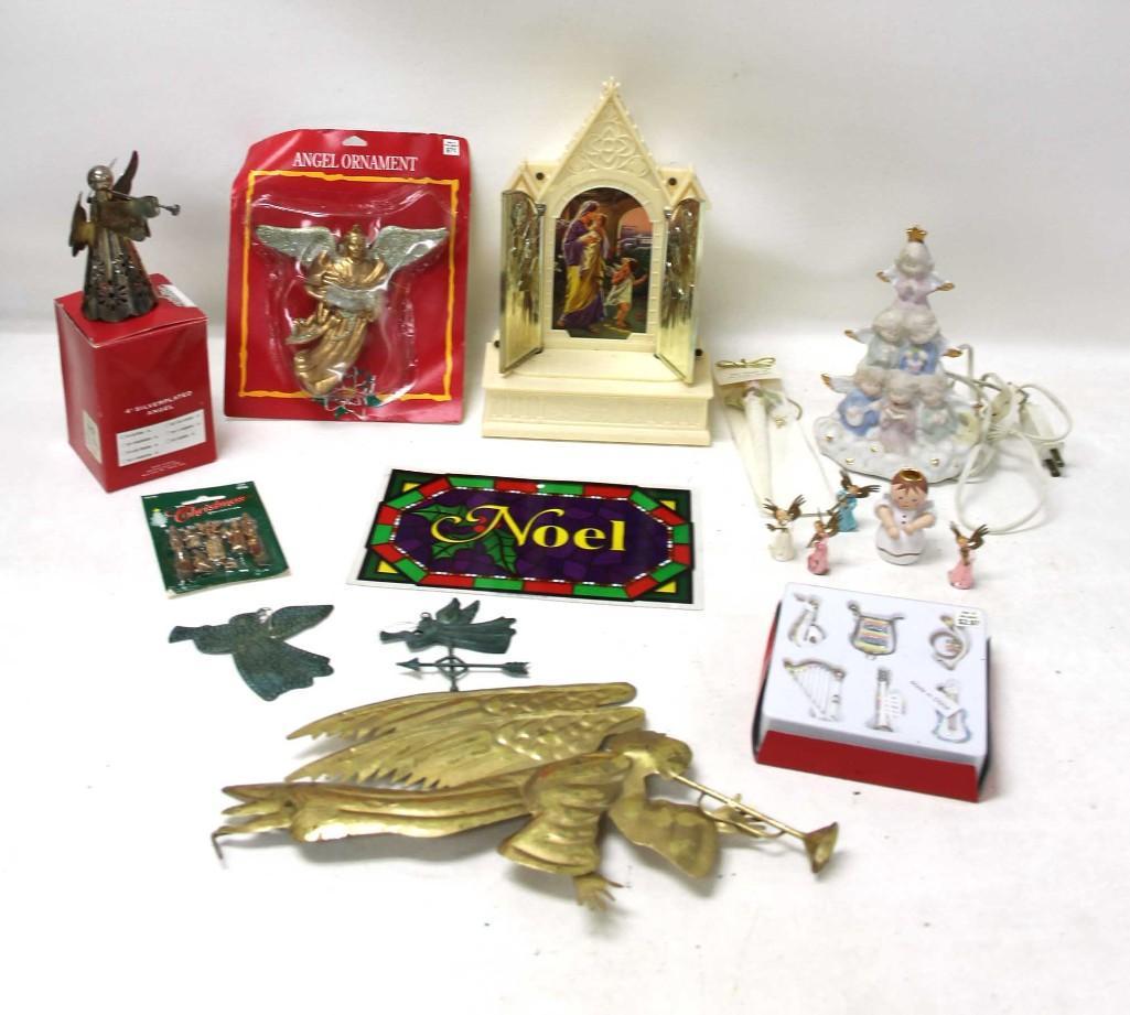 Lot of Nice Christmas Decor incl Religious Music Box , (1 of 9)