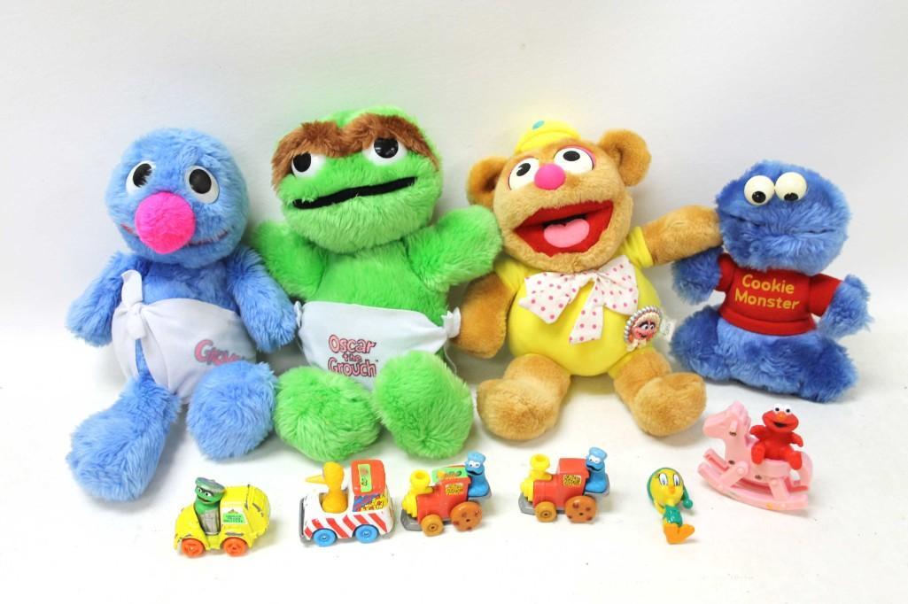 Lot of Sesame Street Plush and Vehicles Plus Fozzie: Lot of Sesame Street Plush and Vehicles Plus Fozzie Bear Plush , Etc