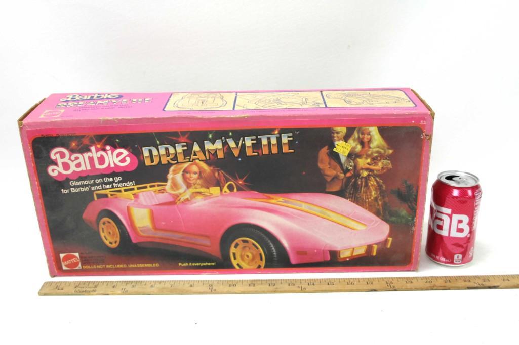 Barbie Dream Vette Pink Car in Original Box: Mattel Barbie DreamVette Pink Convertible Car in Original Box , Wrong Windshields Condition: The windshields are NOT the ones that go with this car