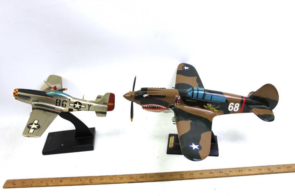 Lot of 2 Model Airplanes incl Flying Tigers Fighter: Lot of 2 Model Airplanes incl Flying Tigers Fighter Plane Model and Glamorous Glen III Model Plane Condition: The propeller is detached on the Glamorous Glen III but is included