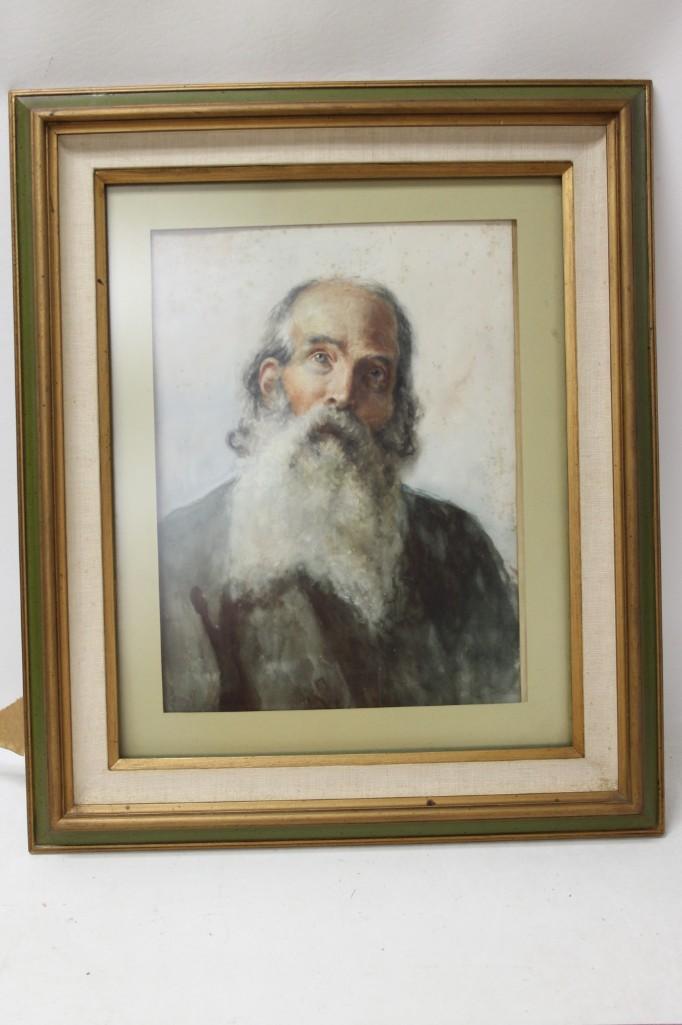 Framed Vintage picture of man with long beard: Framed Vintage picture of man with long beard Looks kind of like our good customer Kevin would look like if he was older. Roughly 26" x 21" with frame
