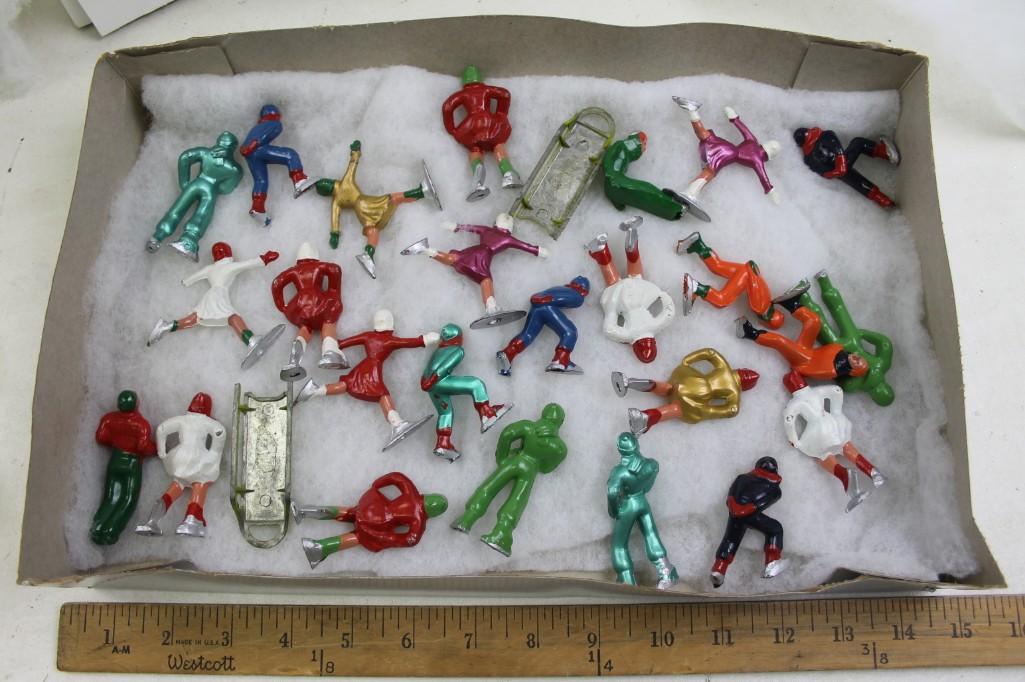 Lot of Vintage Ice Skater and Sled Figurines: Lot of Vintage Ice Skater and Sled Figurines Lot C
