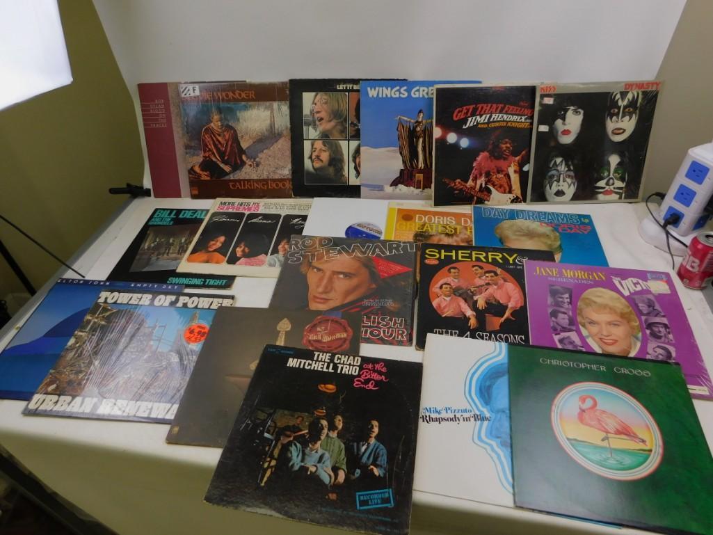 Lot of 20 Classic Rock and Misc. Vinyl LP Records: Lot of 20 Classic Rock and Misc. Vinyl LP Records Includes: The Beatles, Doris Day, Rick Wakeman, Christopher Cross, Rod Stewart, Stevie Wonder, Wings, Kiss, Jimi Hendrix, The Supremes, Elton Joh