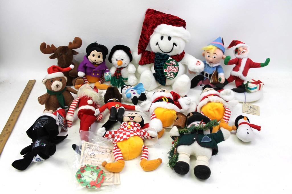 Lot of Christmas Plush incl Annalee , Humbugs , Star: Lot of Christmas Plush incl Annalee , Humbugs , Star Wars Darth Vader , etc