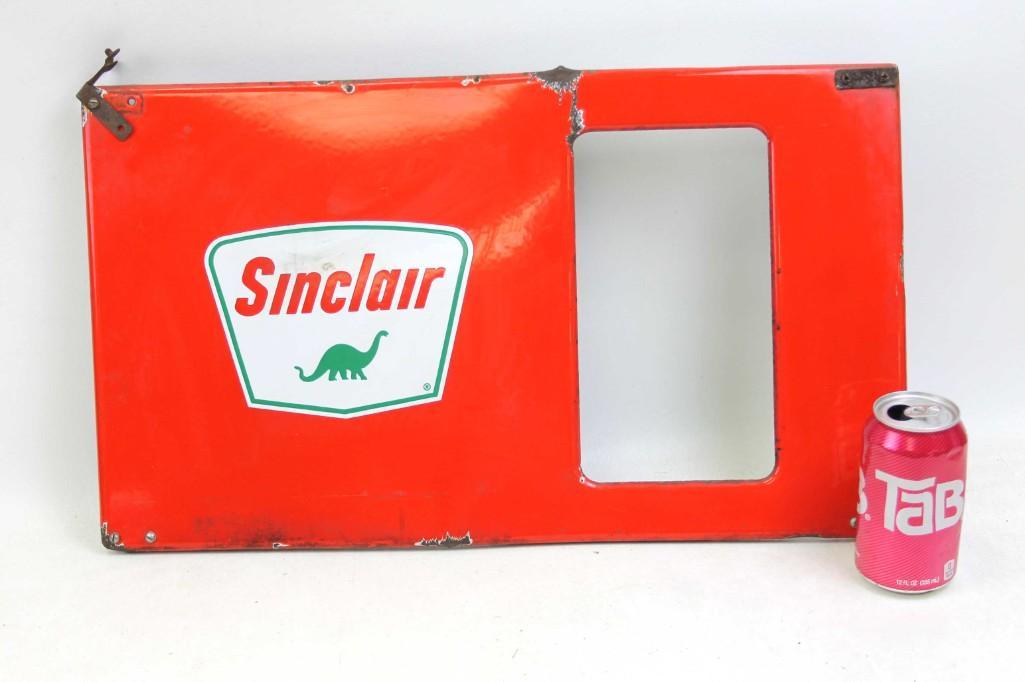 Vintage Sinclair Gas Pump Panel Red: Vintage Sinclair Gas Pump Panel , Red is the more rare color . Features the green dinosaur