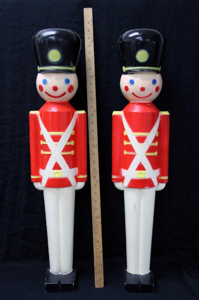 2 Christmas Toy Soldier Blow Molds: 2 Christmas Toy Soldier Blow Molds , No Lights