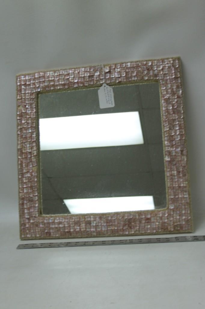 Hand Beaded Mid Century Mirror: Hand Beaded Mid Century Mirror Custom 1 of a kind piece