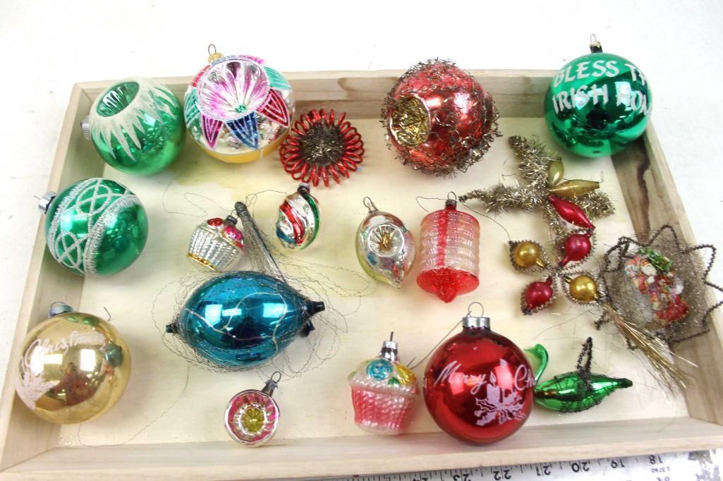 Vintage Mercury Glass Christmas Ornaments incl Cupcakes: Vintage Mercury Glass Christmas Ornaments incl Cupcakes , Indents , Swan , Etc Condition: Most of these are very old, so please see all of the pictures. Swan is missing tail