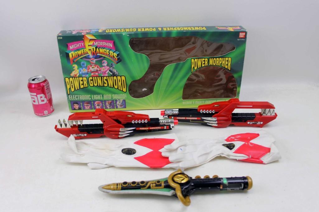 Bandai Mighty Morphin Power Rangers Power Morpher Power: Bandai Saben Mighty Morphin Power Rangers Power Morpher Power Guns / Sword Condition: Played with condition. Includes everything you see in the pictures