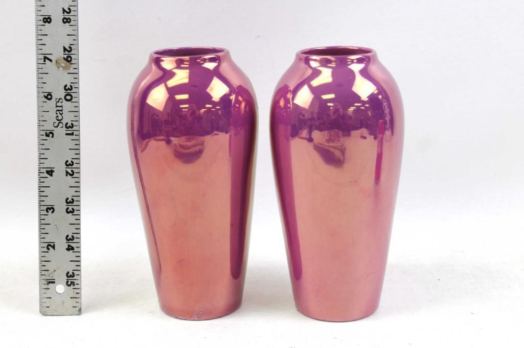 Pair of Vintage Lustre Ware Vases: Pair of Vintage Lustre Ware Vases