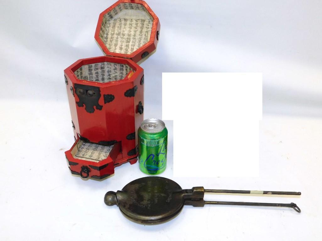 Wagner krumkake Wafer Iron, Asian Style Container w/: Wagner krumkake Wafer Iron, Asian Style Container w/ drawer