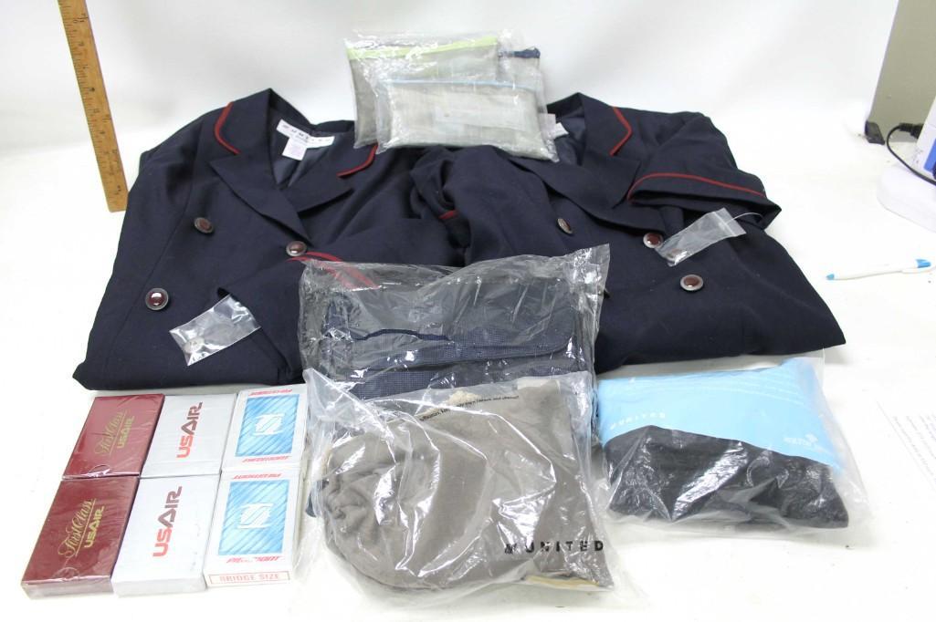 2 New Woman's United Airlines Uniforms , Cards , Travel: 2 New Woman's United Airlines Uniforms 1 Long Sleeved and 1 Short Sleeved Both Size 12P , Playing Cards , Travel Kits