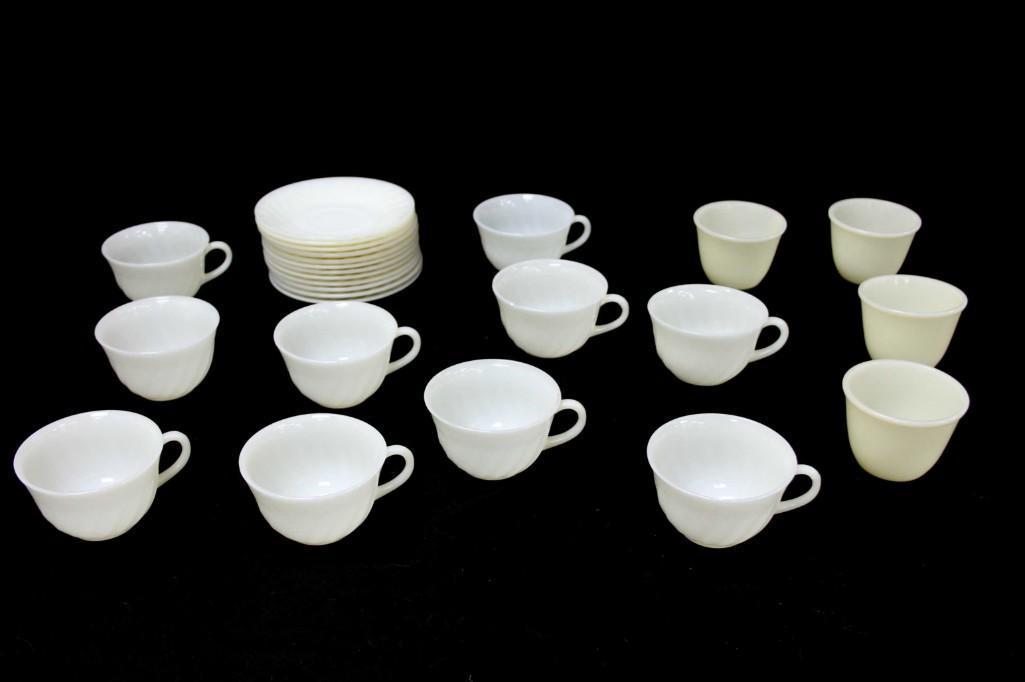 Lot of Fire King Ware White Milk Glass: Lot of Fire King Ware Milk Glass