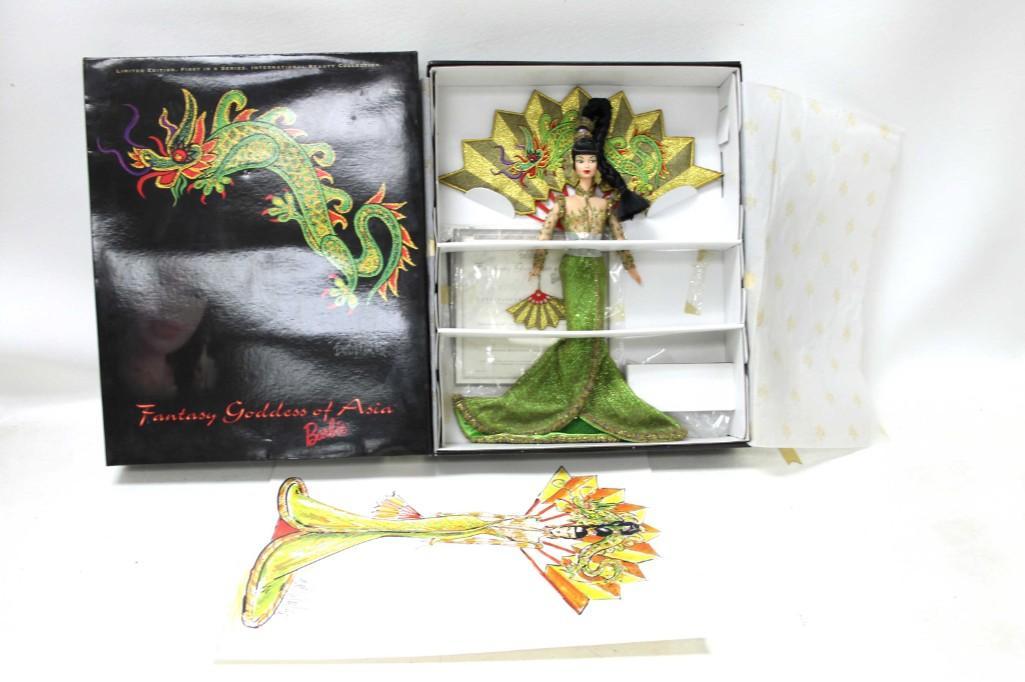 Bob Mackie 1998 Barbie Fantasy Goddess of Asia Limited: Bob Mackie 1998 Barbie Fantasy Goddess of Asia Limited Edition Barbie Doll 1st in a Series with Box , Paperwork , Sketch
