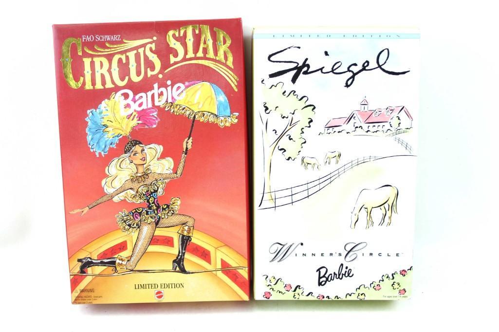 2 Barbies incl FAO Schwarz Circus Star & Spiegel: 2 Barbies incl Limited Edition FAO Schwarz Circus Star with Box & Limited Edition Spiegel Winner's Circle New in Box
