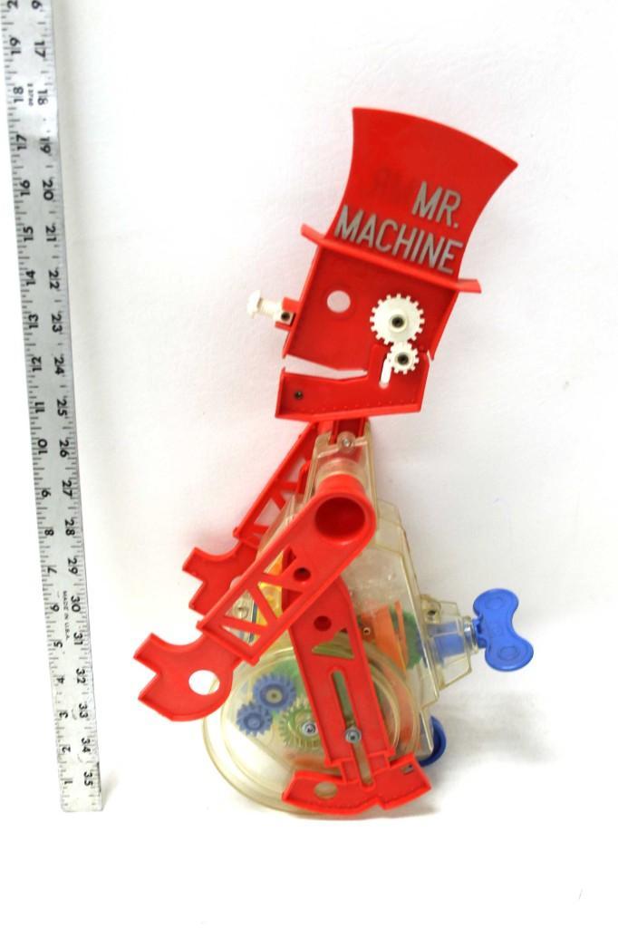 Vintage Ideal Mr Machine Wind Up Whistling Toy Robot: Vintage Ideal 1977 Mr Machine Wind Up Whistling Toy Robot