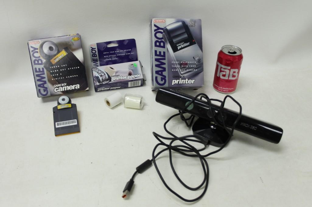Nintendo Game Boy Lot including Gameboy Camera, Printer: Nintendo Game Boy Lot including Gameboy Camera, Printer and Paper for it. Appears to be new. Also included is an XBox 360 Kinect Sensor