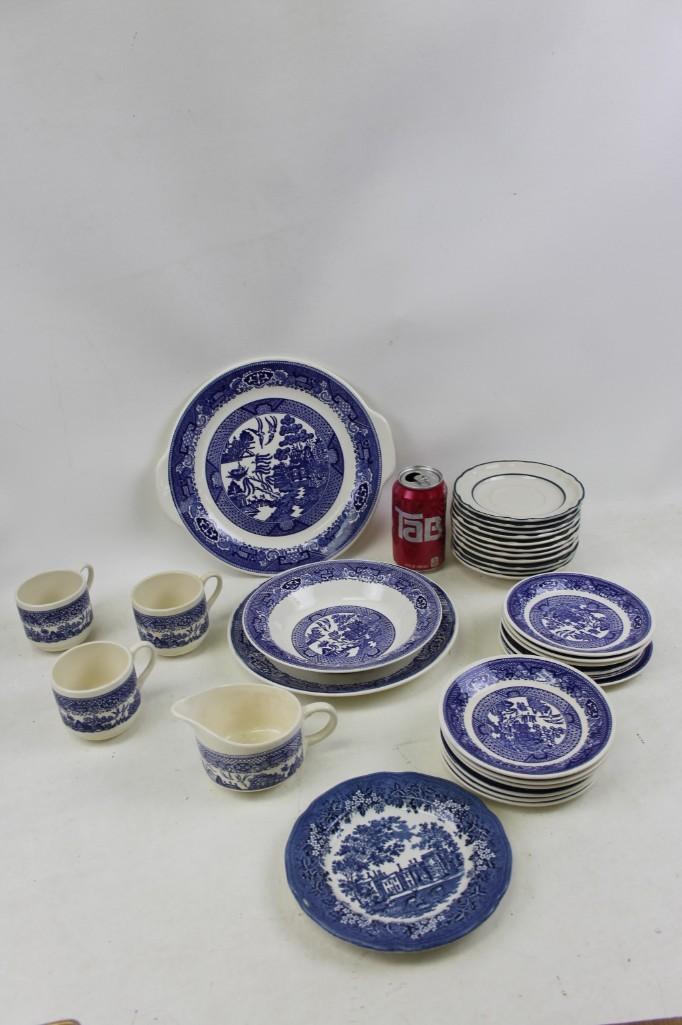 J&G Meakin, Willow Ware, Cumberland, etc. China Dishes: J&G Meakin, Willow Ware, Cumberland, etc. China Dishes Includes bowls, plate, mugs, etc.