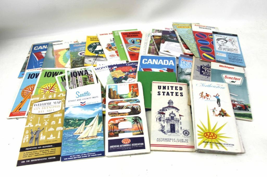 Lot of Vintage Ephemera Mostly Road Maps: Lot of Vintage Ephemera Mostly Road Maps