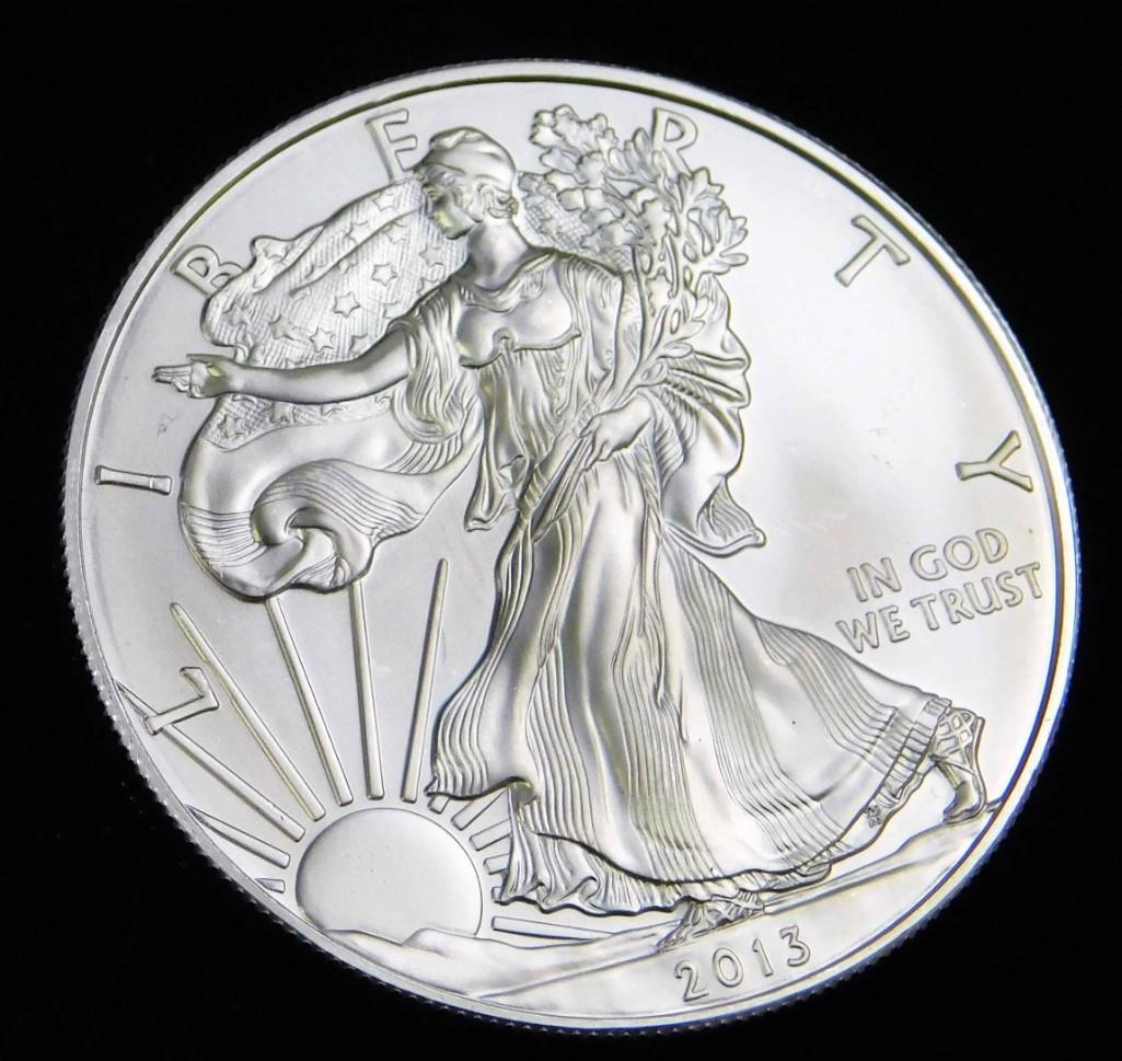 2013 BU American Silver Eagle 1 oz Silver Round (1 of 2)