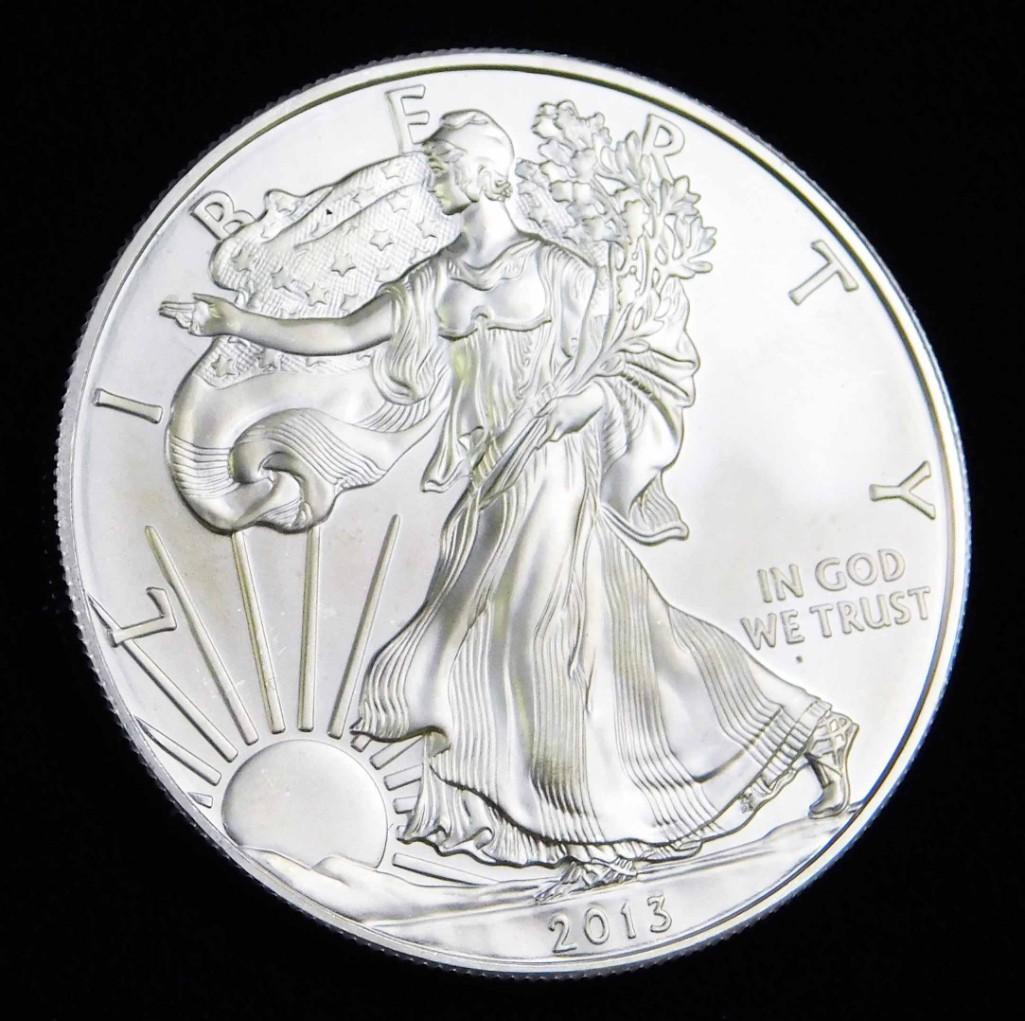 2013 BU American Silver Eagle 1 oz Silver Round (1 of 2)