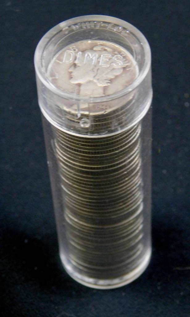 Roll of 50 Mercury Dimes 90% Silver (1 of 2)