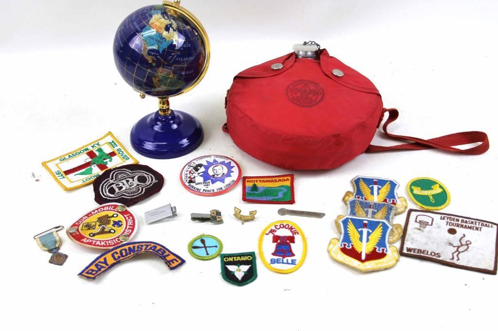 Lot of Collectibles incl Boy Scouts Canteen , Patches , (1 of 10)
