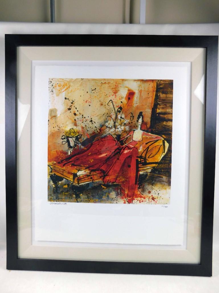 Framed Signed Print 'The Golden Chaise II' Olivia (1 of 6)