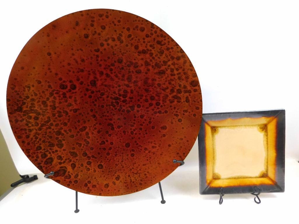 Large Decorative Plates with Stands (1 of 9)