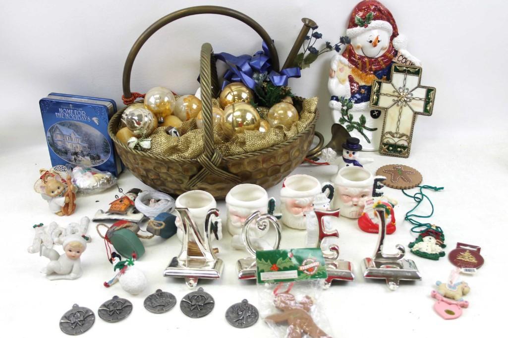Lot of Christmas Ornaments and Decorations incl Vintage: Lot of Christmas Ornaments and Decorations incl Vintage