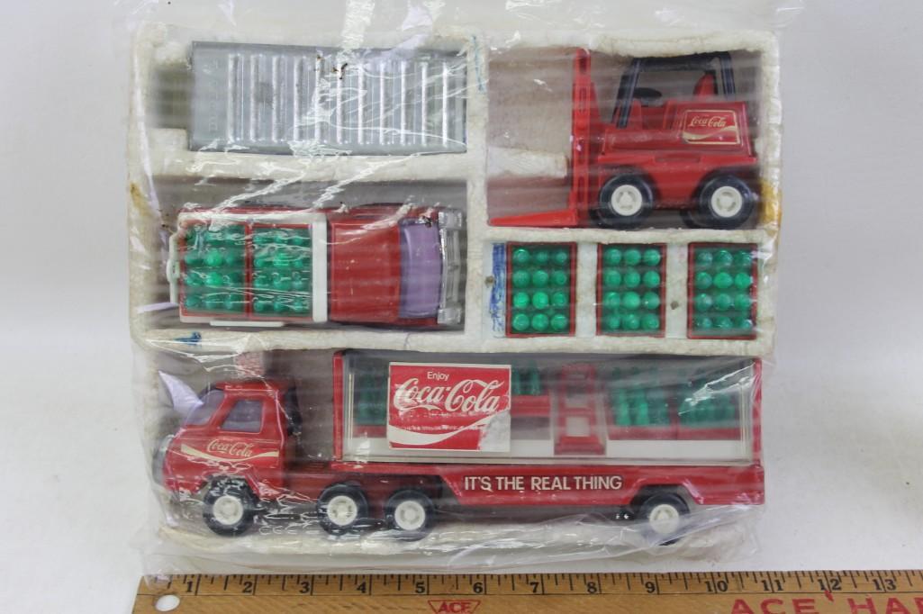 Lot of Toy Trucks including Coca Cola and Forklift, toy (1 of 4)
