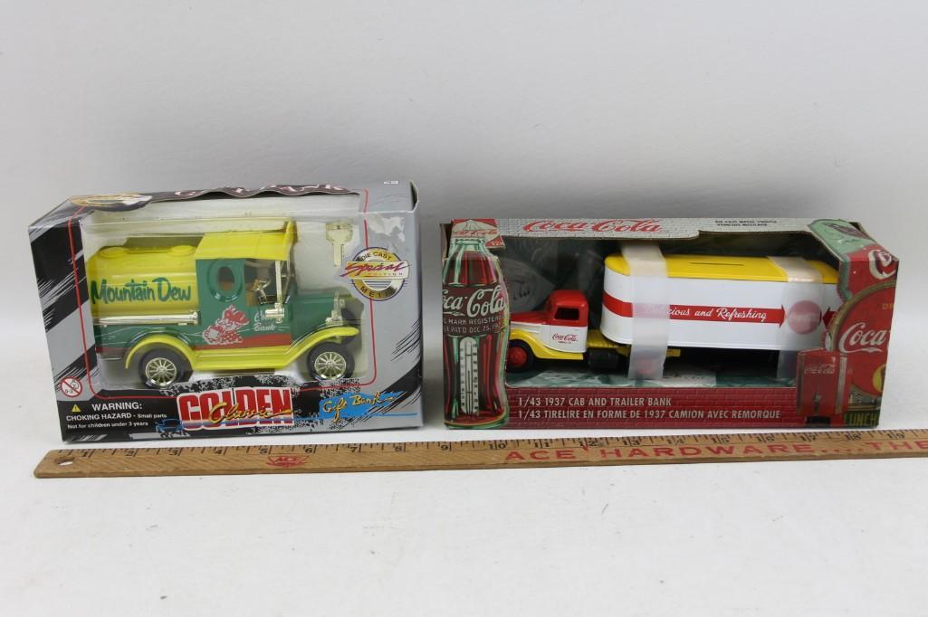 Mountain Dew and Coca Cola Toy Trucks (1 of 5)