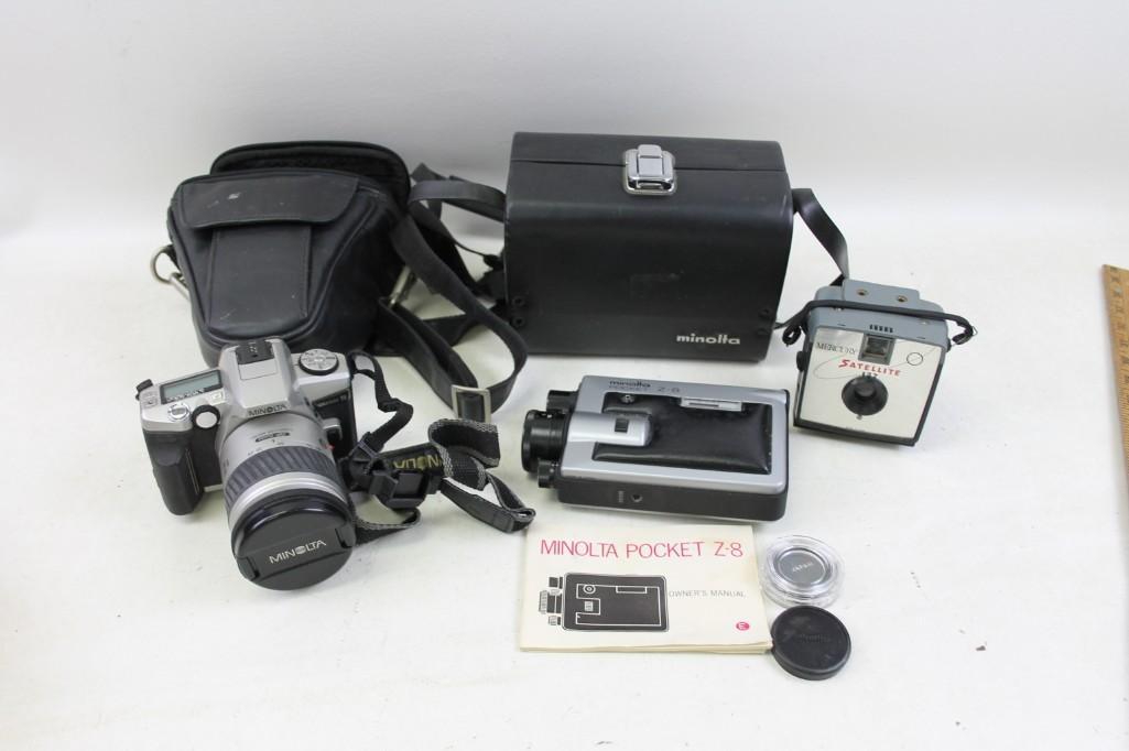 Vintage Camera Lot including Minolta Maxxum 5 SLR, (1 of 6)